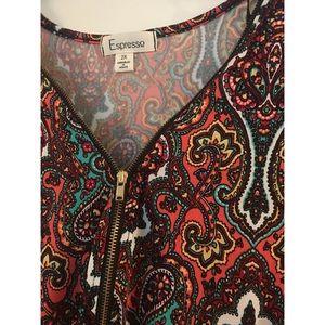 Colorful Cinched Waist Dress NWOT